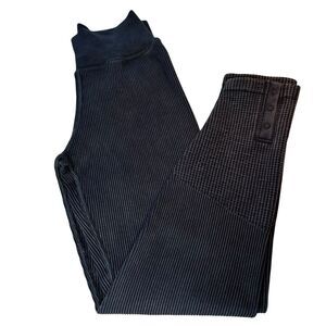 Aerie OFFLINE Leggings Ribbed Gray Yoga Activewear High Waist Size Small